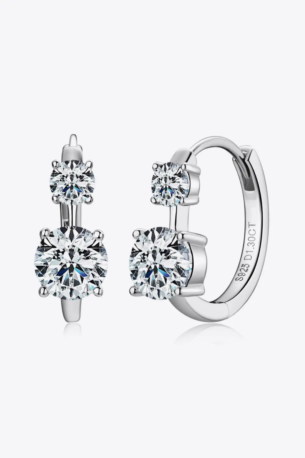 1.3 Carat Moissanite 925 Sterling Silver Earrings by Partner Label