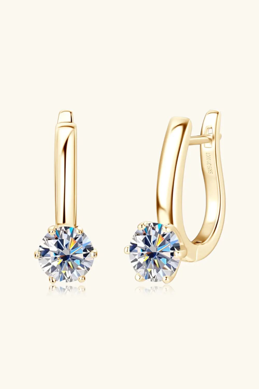 2 Carat Moissanite 925 Sterling Silver Earrings by Partner Label