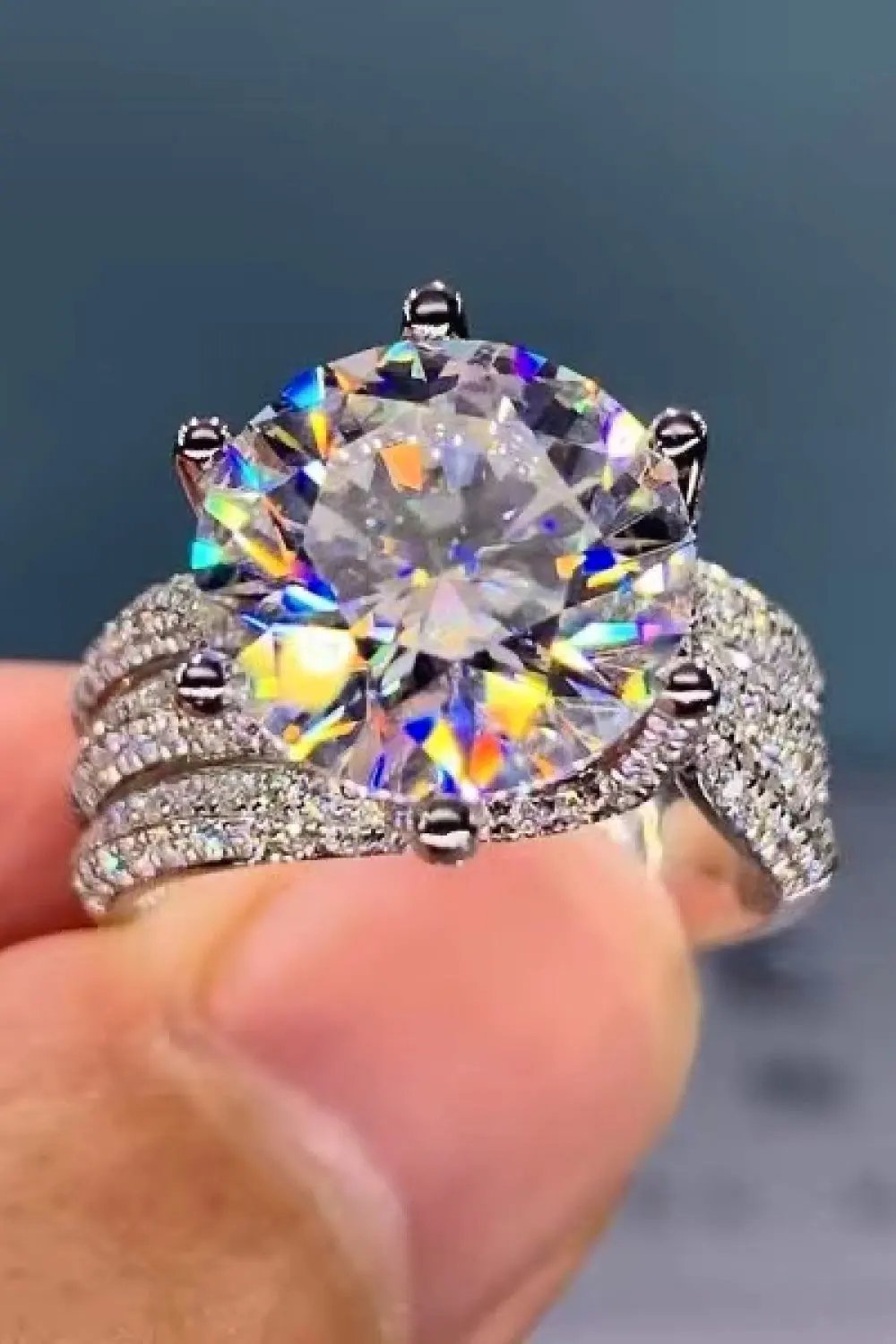 Adored 3 Carat Moissanite Three-Layer Ring by Partner Label