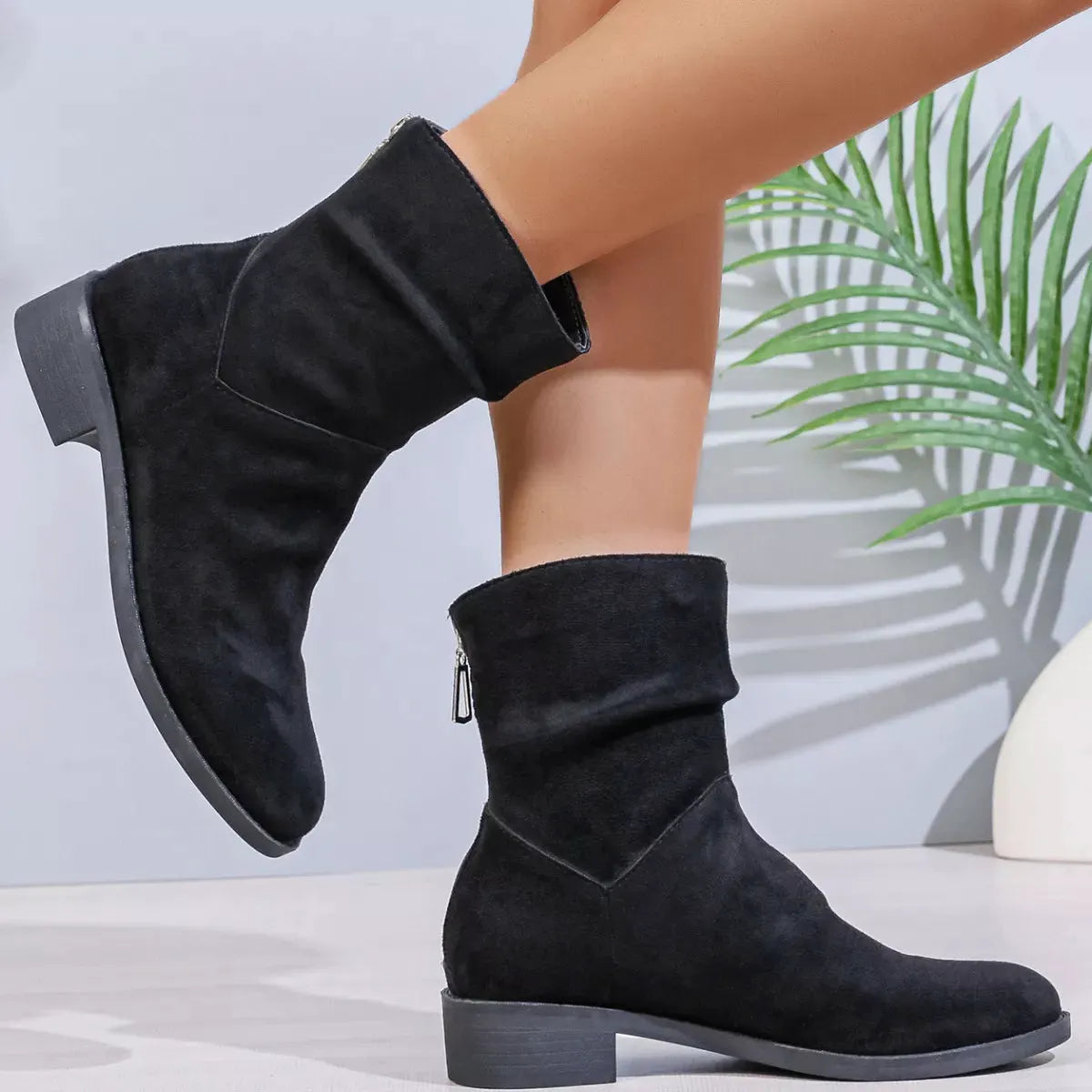 Point Toe Block Heels Boots by Partner Label