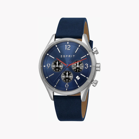 Esprit Men's Blue Leather Watch, Blue Dial | Es1g262m0085 by ESPRIT