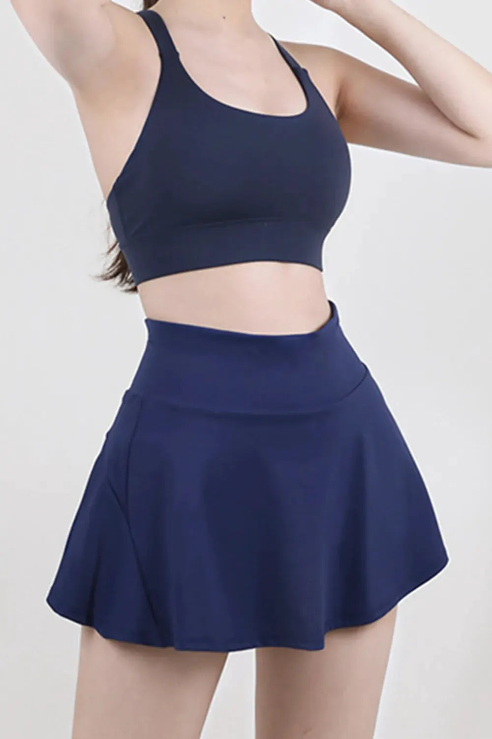 High Waist Pleated Active Skort by Partner Label