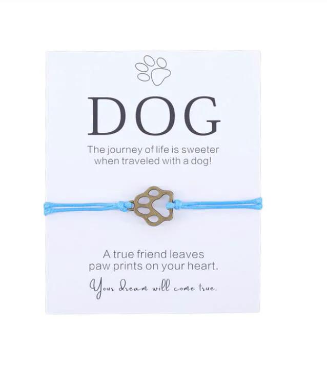 Friendship Bracelet Gift for Him Paw Print Bracelet Dog Lover Gift Dog Lover Jewelry Wish Bracelet Gift for Pet Dog Parents by Maiden-Art