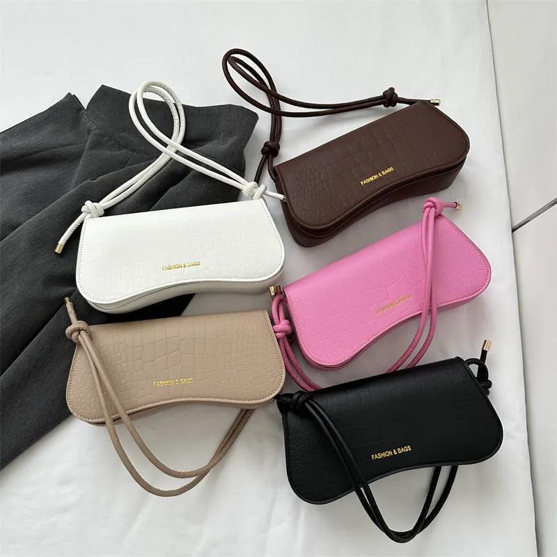 Summer Minimalist PU Underarm Bag Chic Solid Color Square Shoulder Purse Versatile Crossbody Tote For Women Elegant Office by Maiden-Art