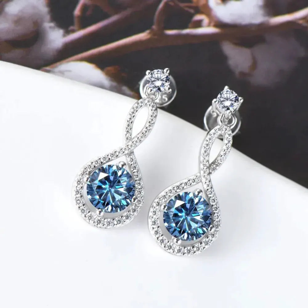 1 Carat Moissanite 925 Sterling Silver Earrings by Partner Label