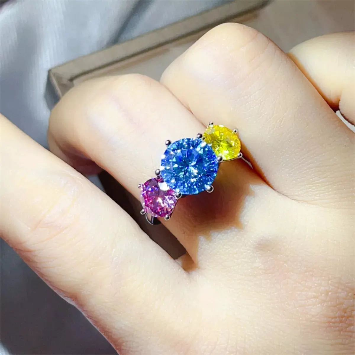 5 Carat Moissanite 925 Sterling Silver Ring by Partner Label