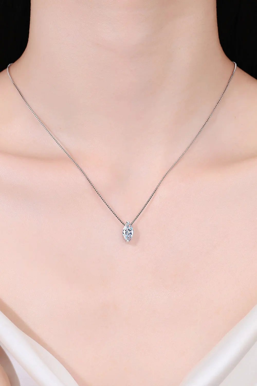 1 Carat Moissanite 925 Sterling Silver Necklace by Partner Labels