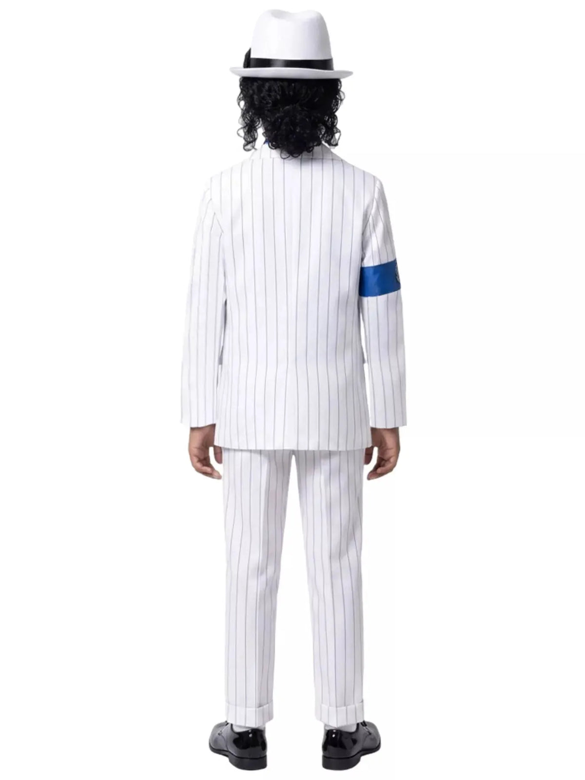 Children's Halloween Striped Suit Costume 5 Piece Set with Shirt and Fedora & Tie by Trendsi