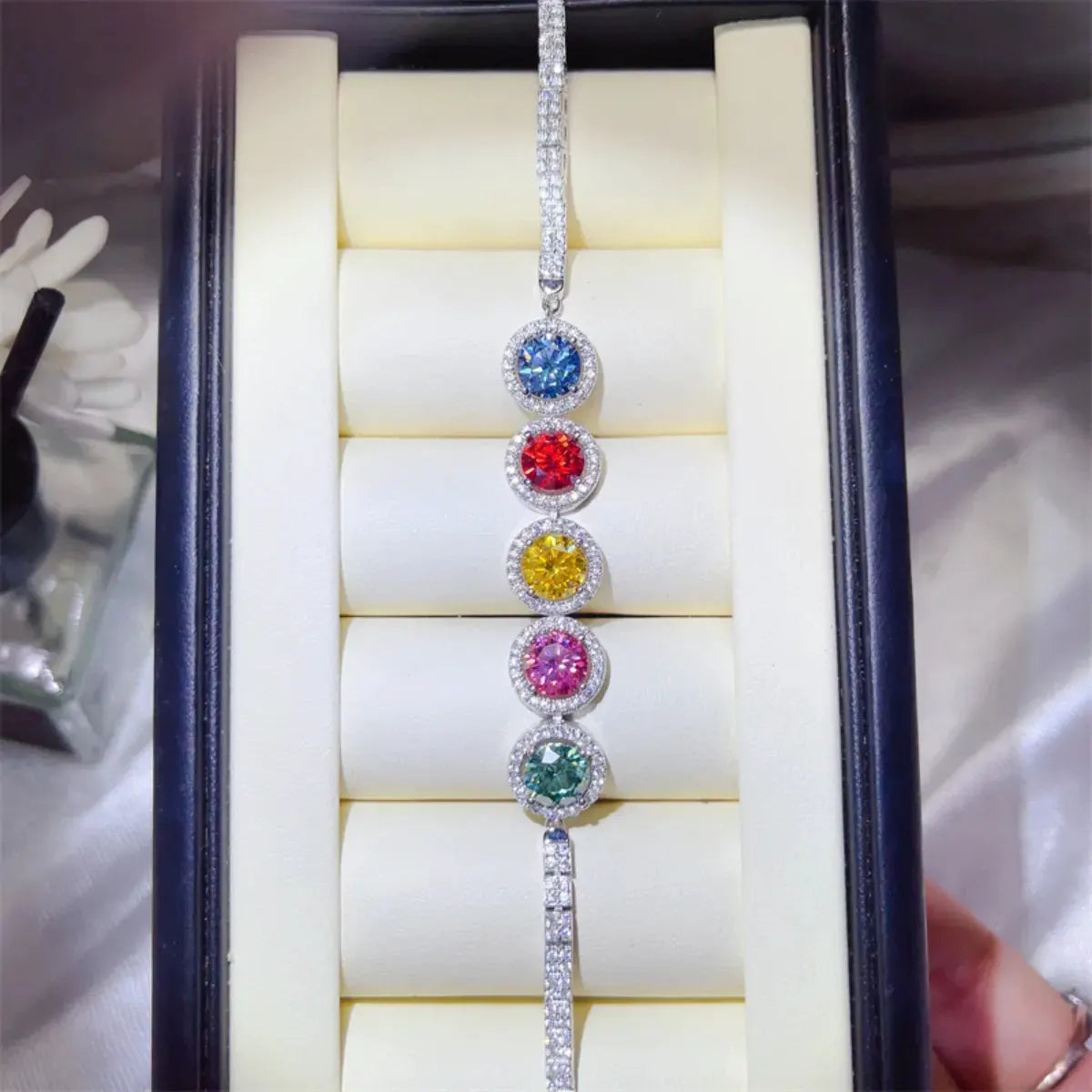 5 Carat 925 Sterling Silver Moissanite Bracelet by Partner Label