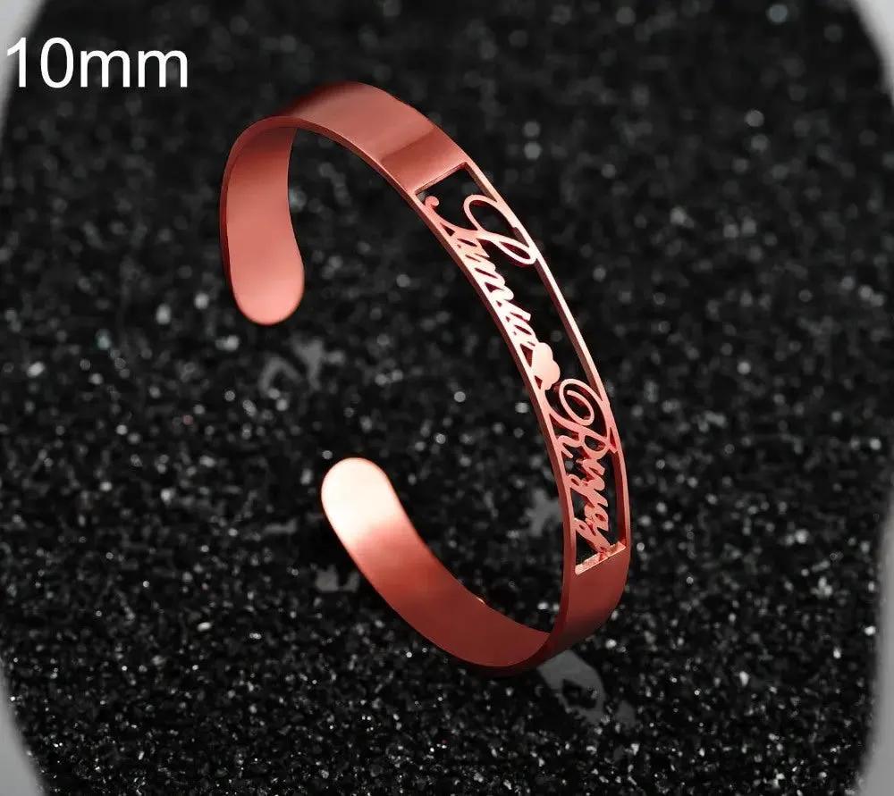 Customized Name Bracelet Personalized Custom Bangles Stainless Steel Jewelry by Maiden-Art