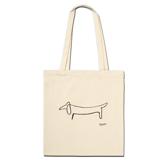 Pablo Picasso Dachshund Dog (Lump) artwork tote bag by Art-O-Rama Shop
