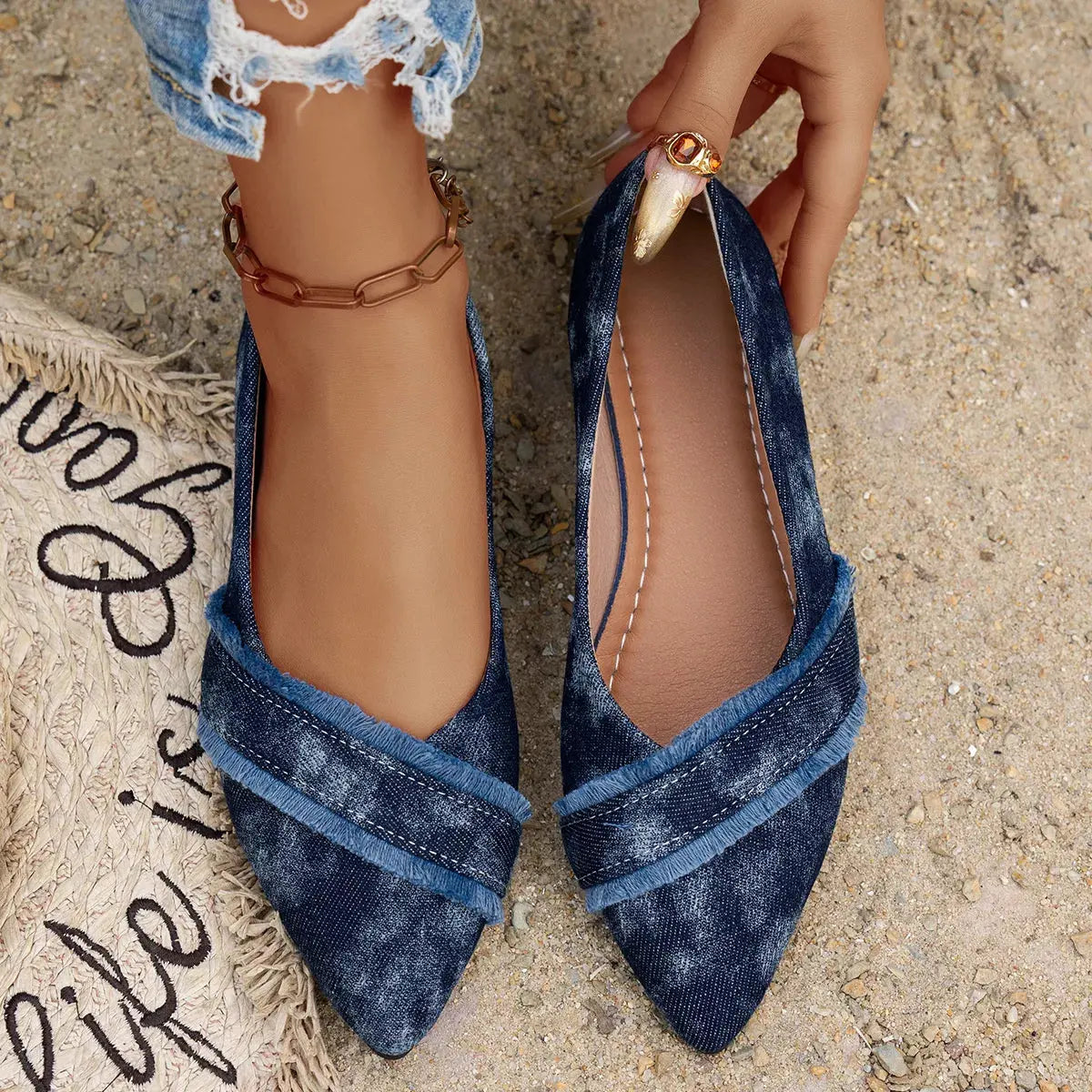 Point Toe Flats Slip-Ons by Partner Label