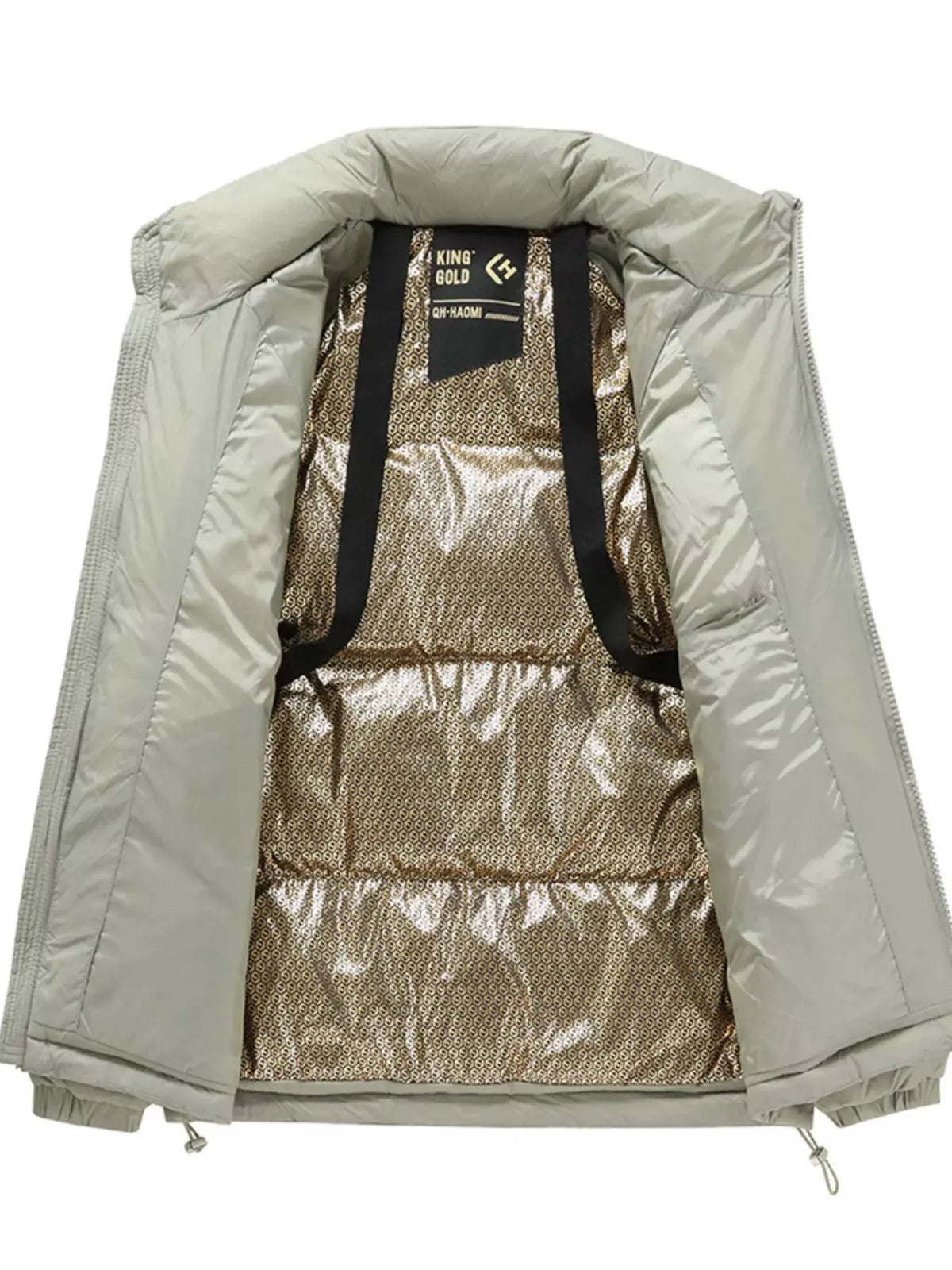 Men's Plus Size Zip Up Padded Puffer Jacket by Partner Label