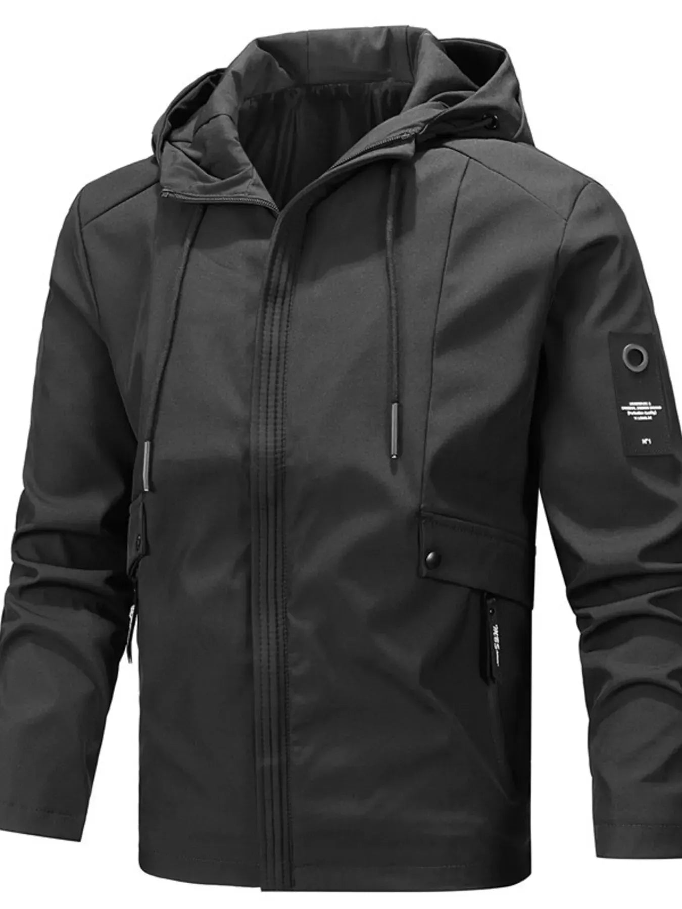 Men's Plus Size Hooded Windproof Casual Jacket by Partner Label