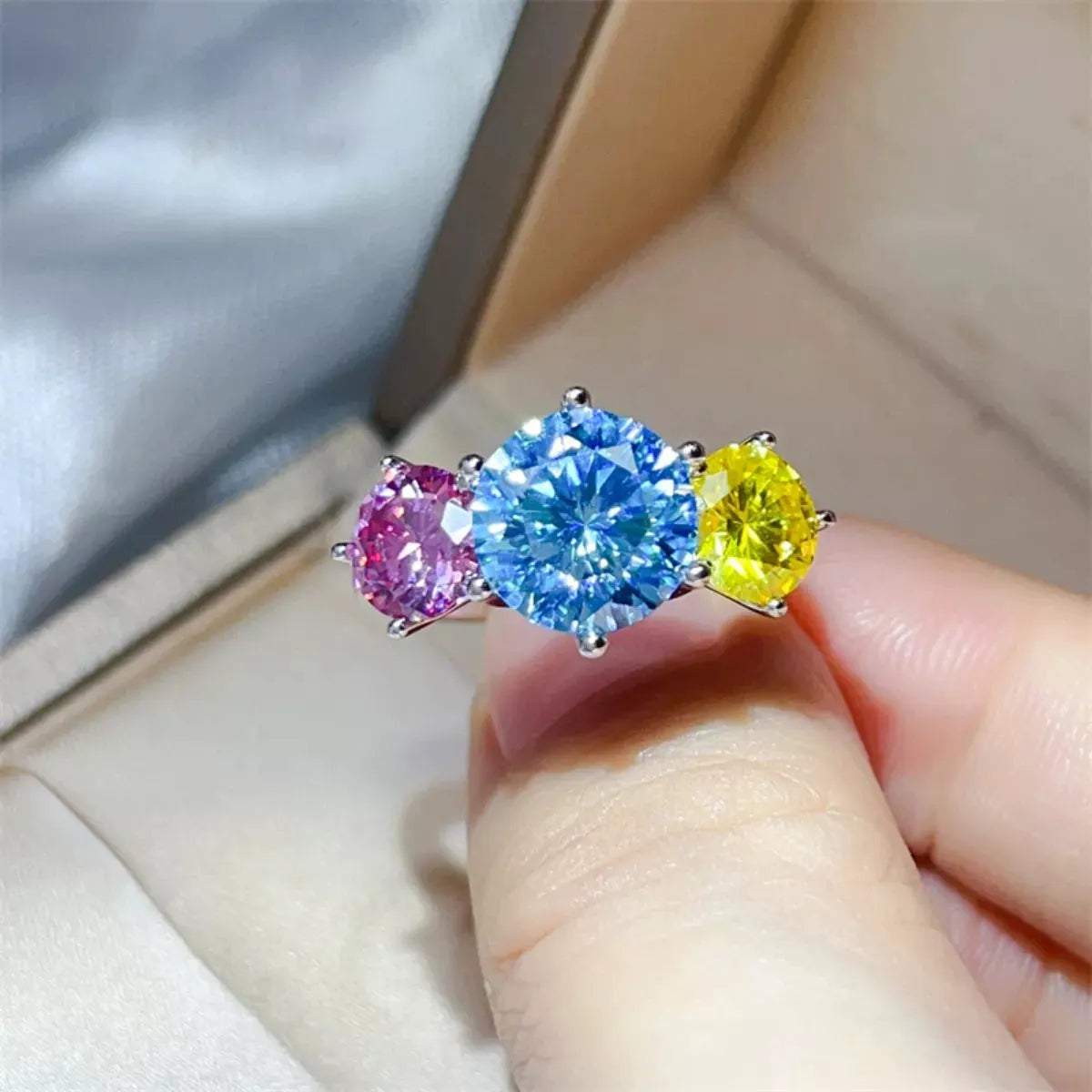 5 Carat Moissanite 925 Sterling Silver Ring by Partner Label