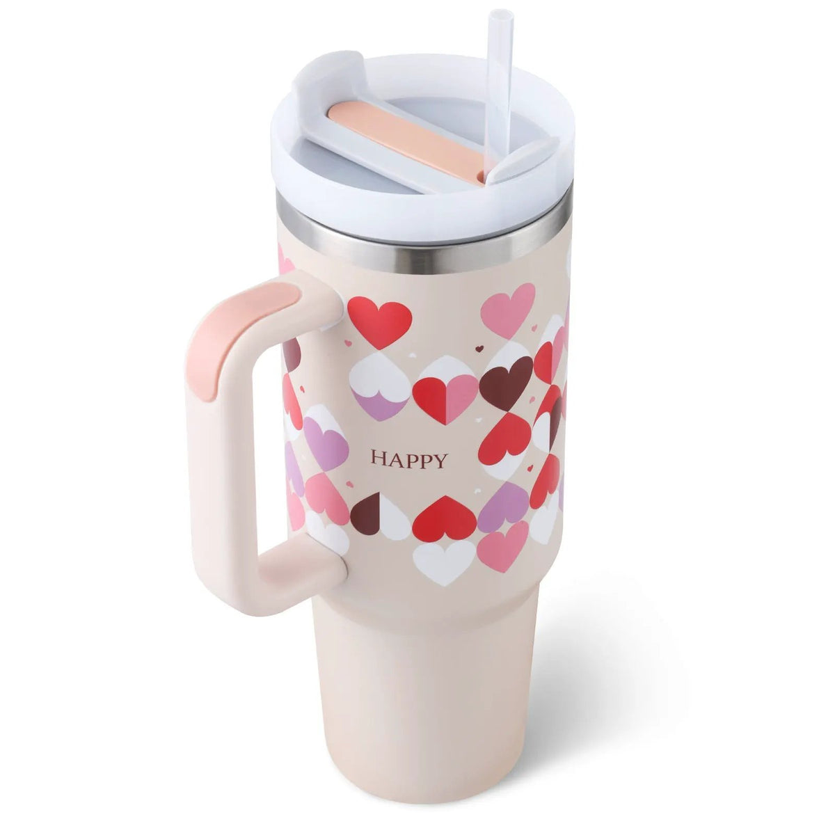 40 Oz Tumbler With Handle Straw Insulated, Stainless Steel Spill Proof Vacuum Coffee Cup Tumbler With Lid Tapered Mug Gifts For Valentine Lover Suitable For Car Gym Office Travel by Maiden-Art