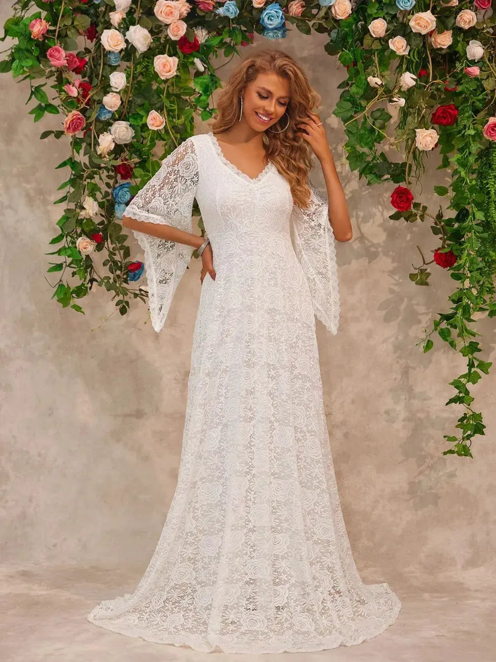 Lace V-Neck Floor length Dress by Partner Label