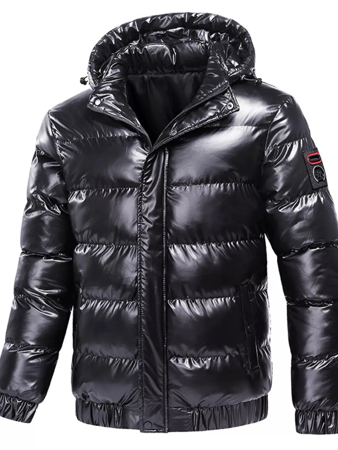 Men's Plus Size Zip Up Hooded Puffer Jacket by Partner Label