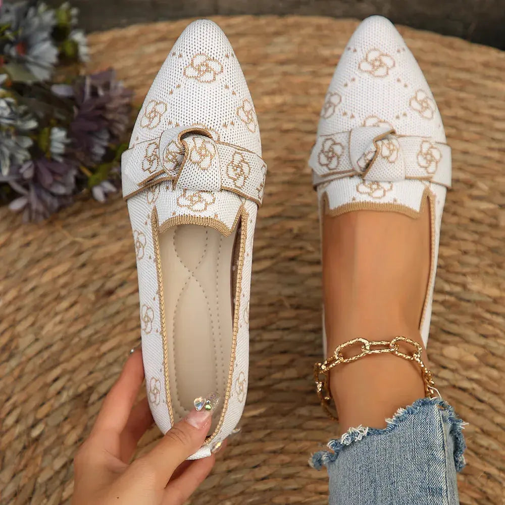 Mesh Point Toe Flat Slip-Ons by Partner Label