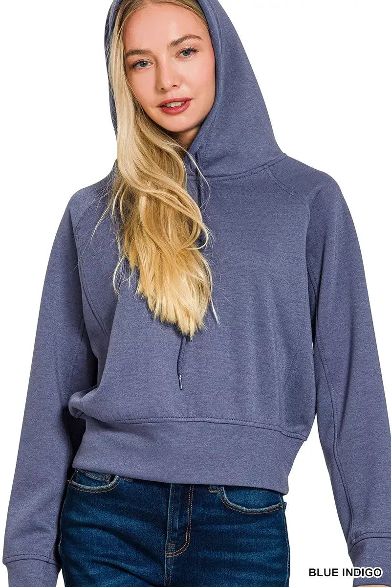 Zenana Drawstring Scuba Hoodie by Zenana