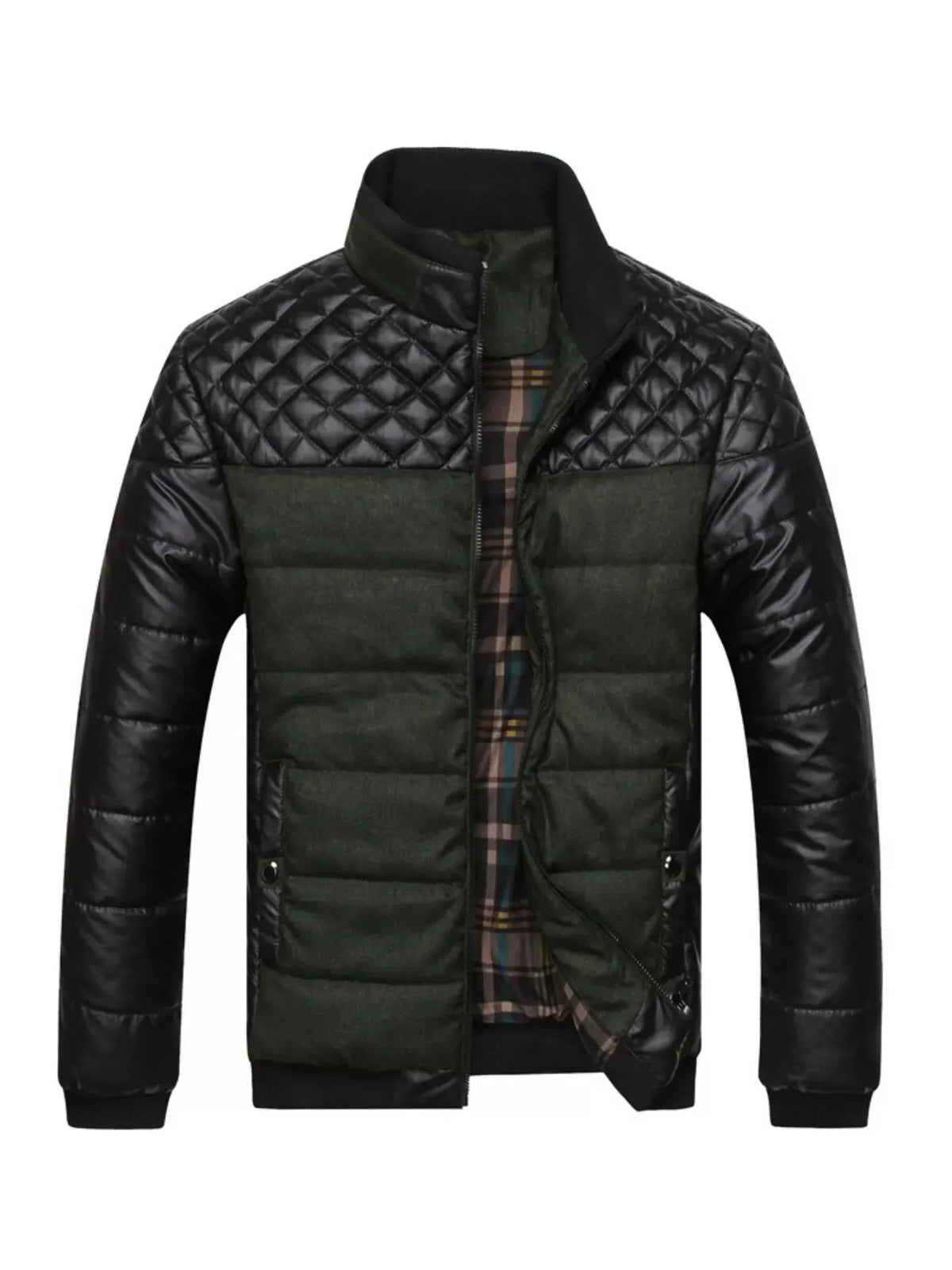 Men's Plus Size Zip Up Puffer Jacket by Partner Label