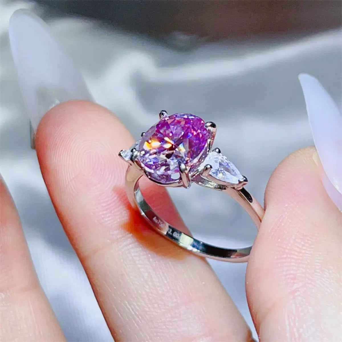3 Carat Moissanite 925 Sterling Silver Ring by Partner Label
