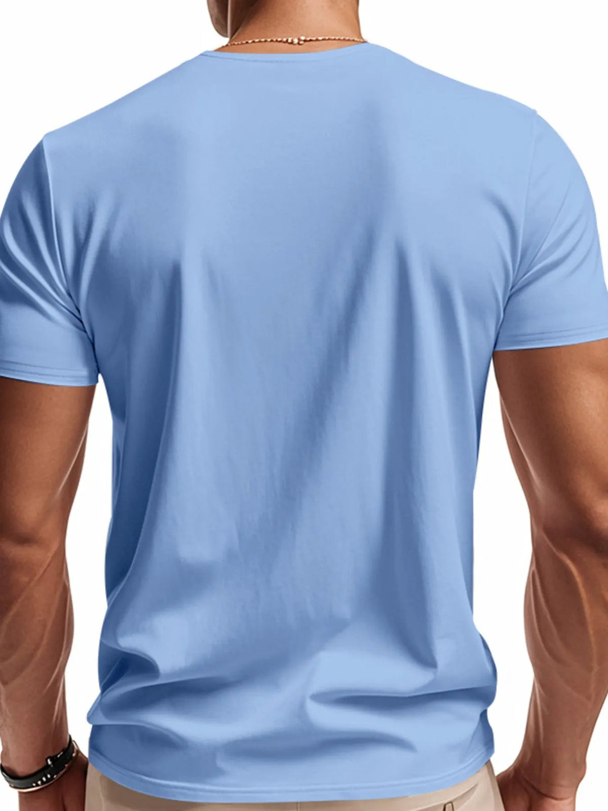 Men's Full Size Casual V-Neck Short Sleeve T-Shirt Plus Size by Trendsi