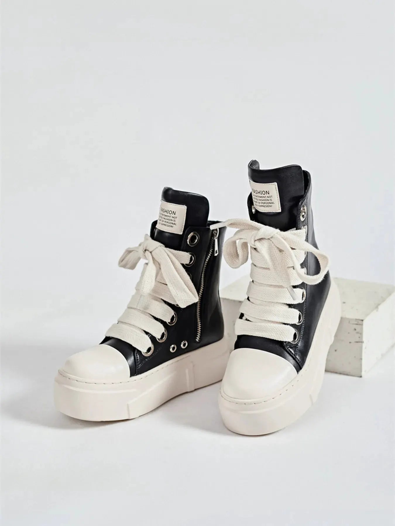Platform Lace Up Contrast Sneakers by Partner Label