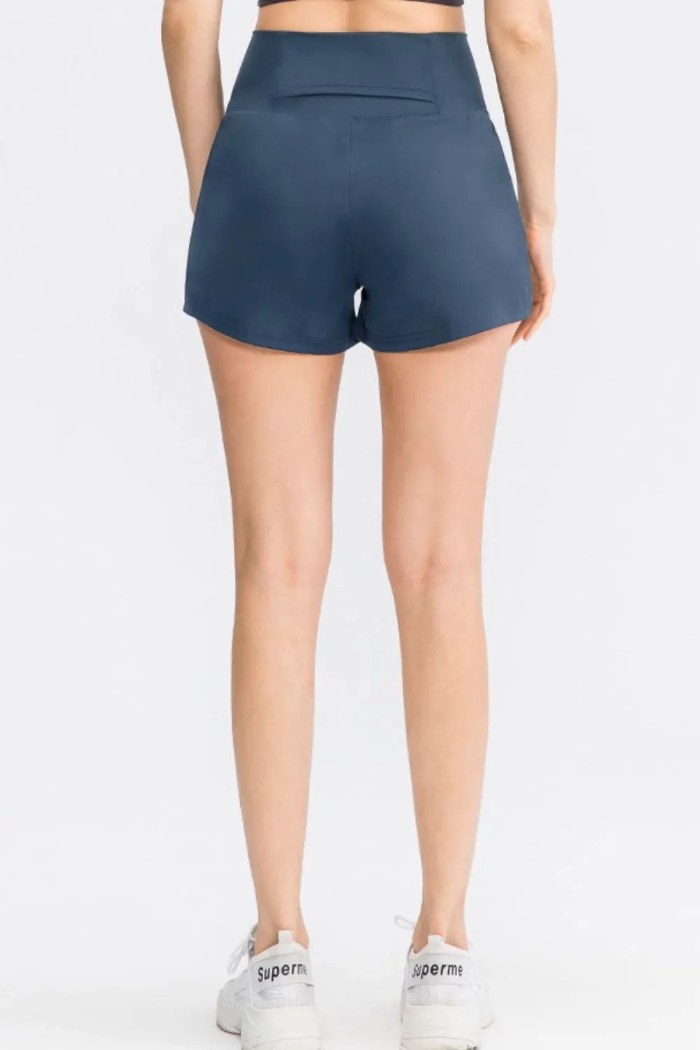 Wide Waistband Sports Shorts with Pockets by Partner Label