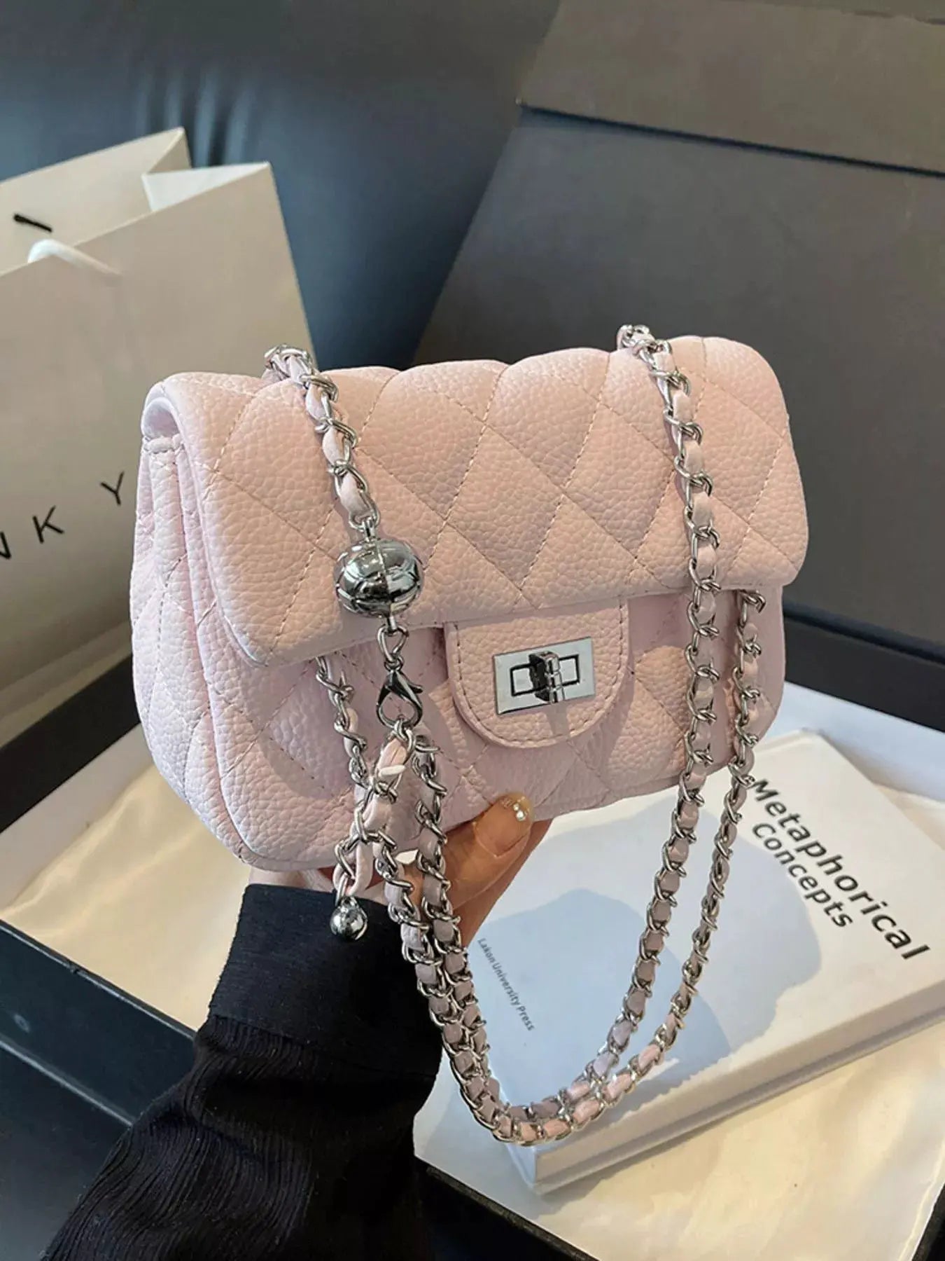Quilted Chain Crossbody Bag by Partner Label