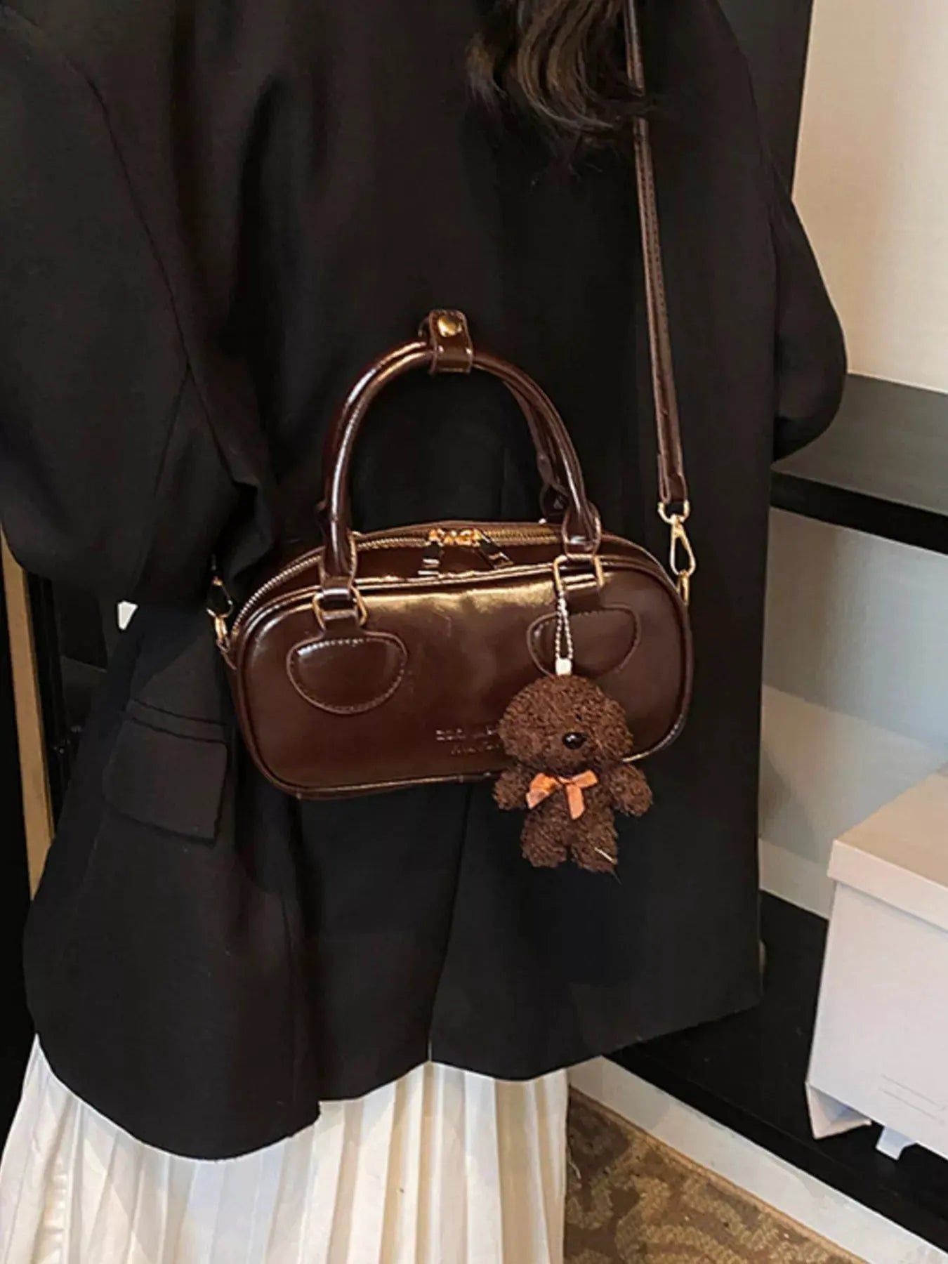 Vintage Style Crossbody Bag with Charm by Partner Label