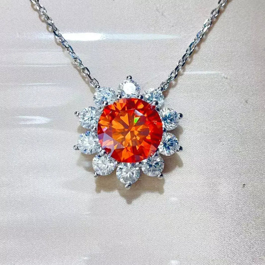 5 Carat Moissanite 925 Sterling Silver Pendant Necklace by Partner Labels
