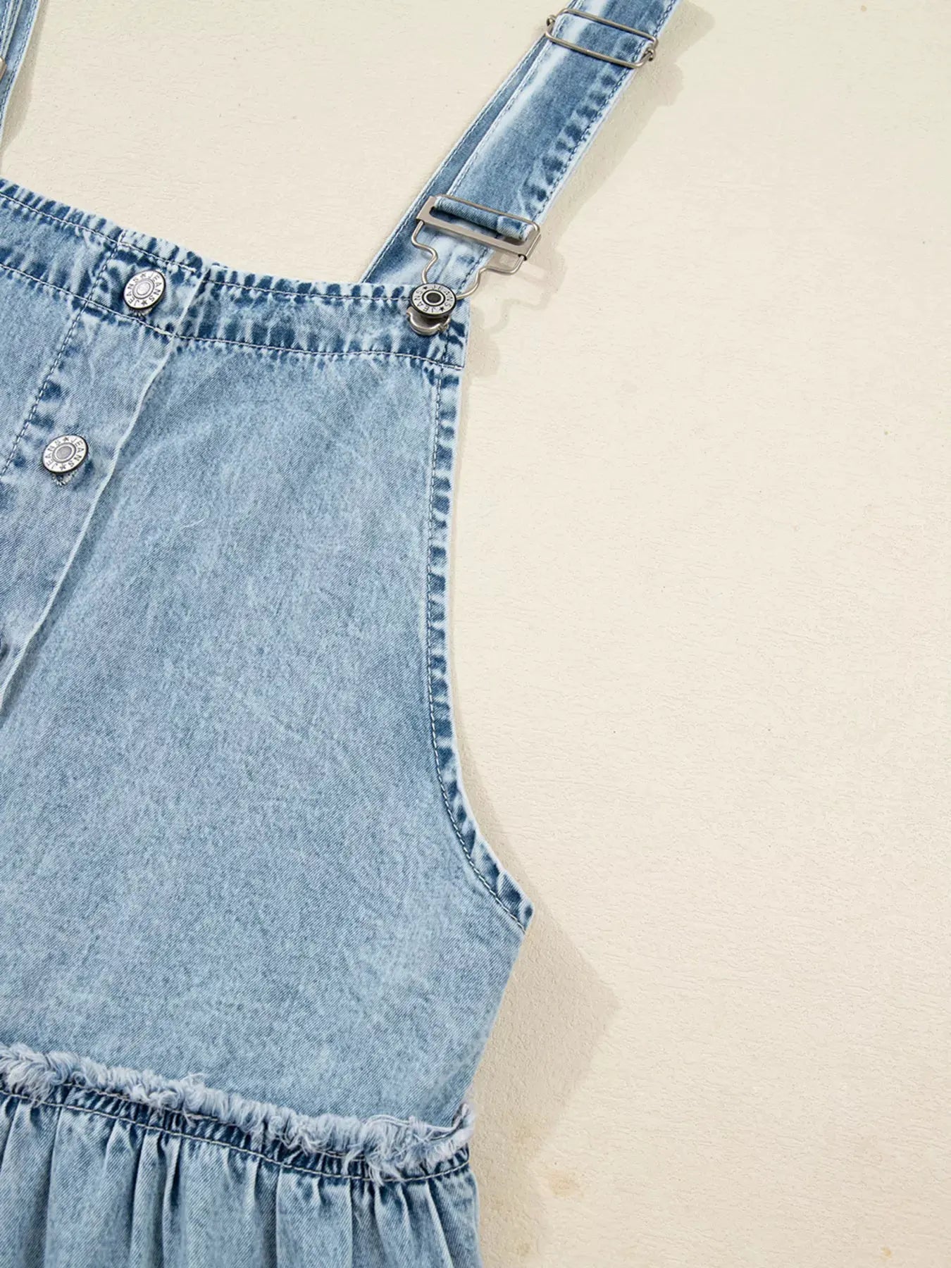 Tiered Flowy Overall Denim Dress by Partner Label