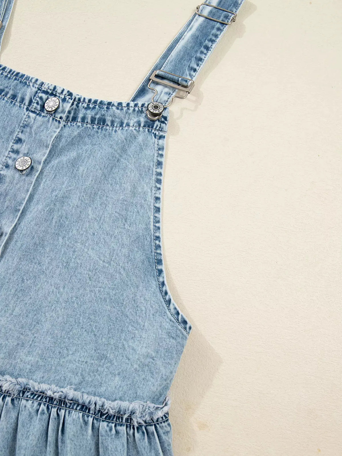 Tiered Flowy Overall Denim Dress by Partner Label