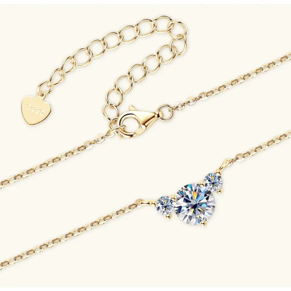 1.2 Carat Moissanite 925 Sterling Silver Necklace by Partner Label