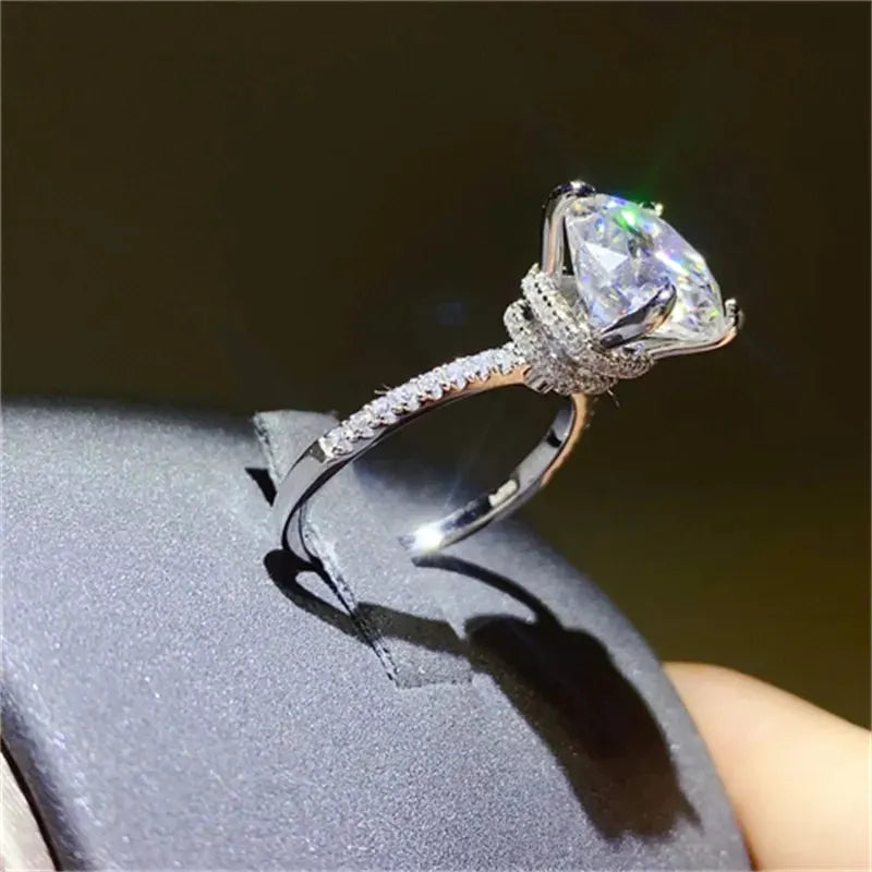 5 Carat Moissanite 925 Sterling Silver Ring by Partner Label