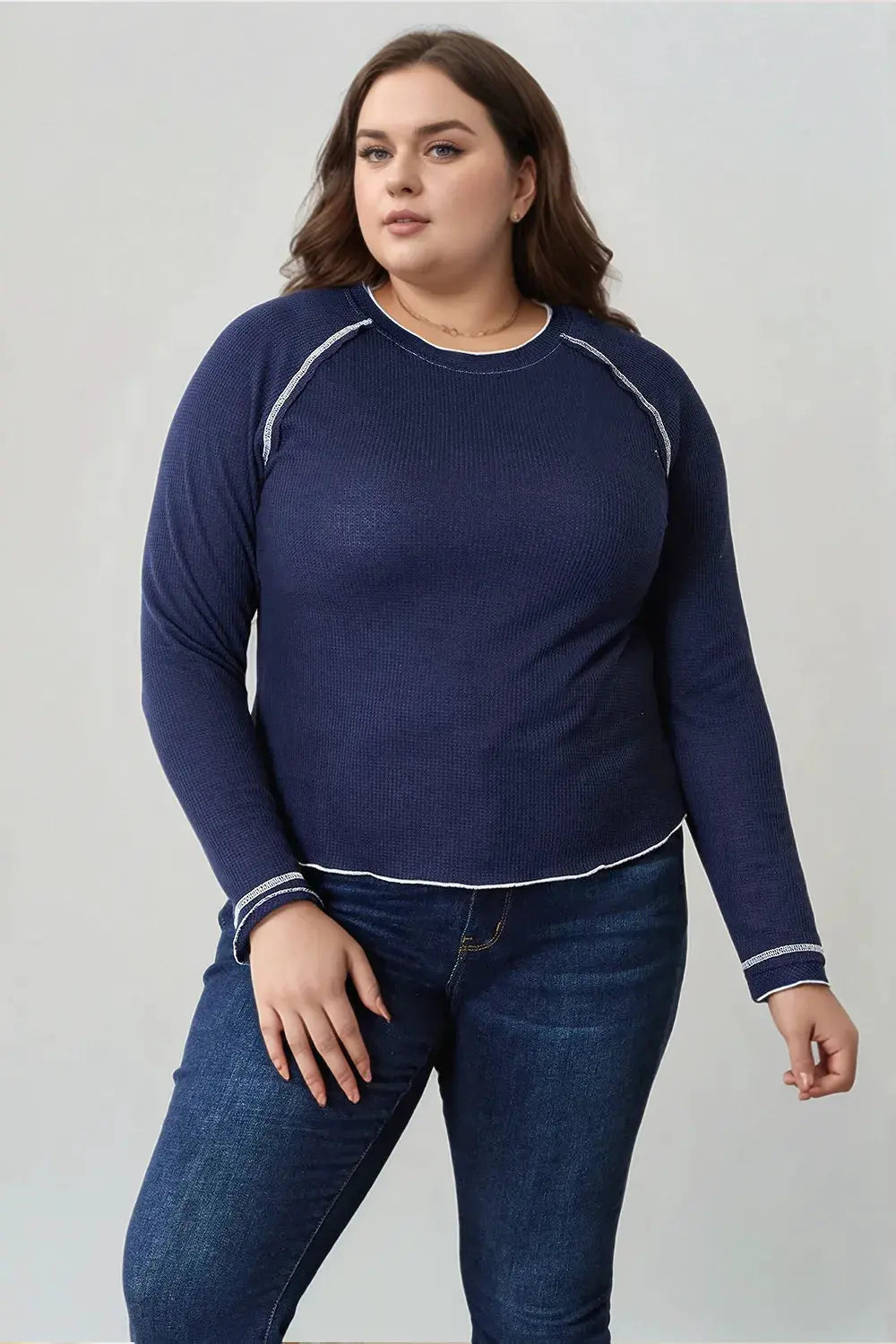 Basic Bae Long Raglan Sleeve Round Neck Top by Basic Bae