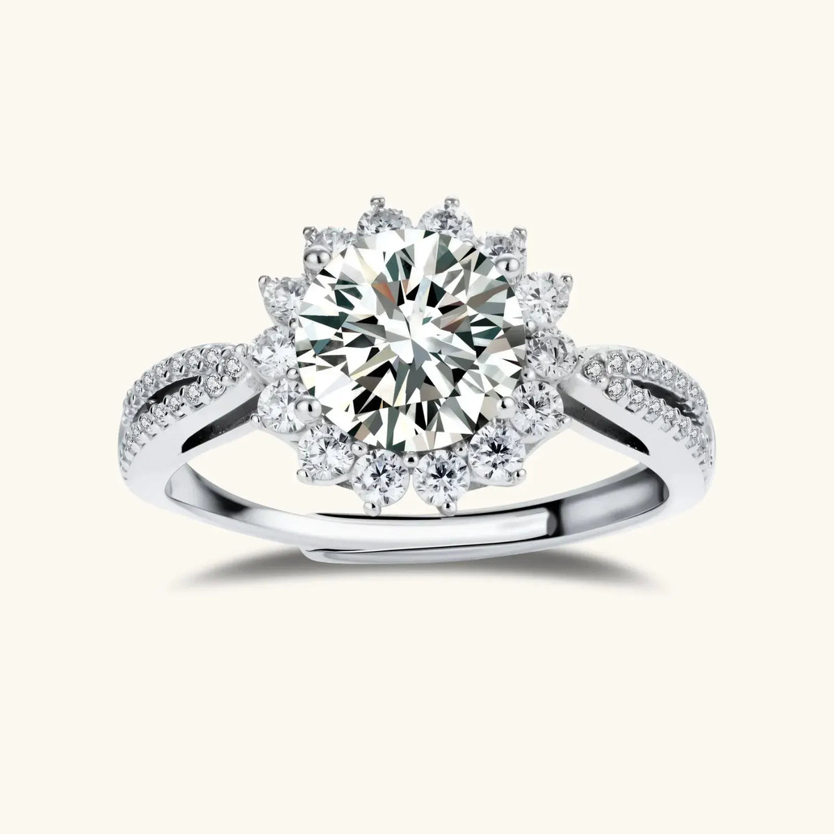 Stellar Halo Moissanite Ring | Equanimity Essence by Equanimity Essence.