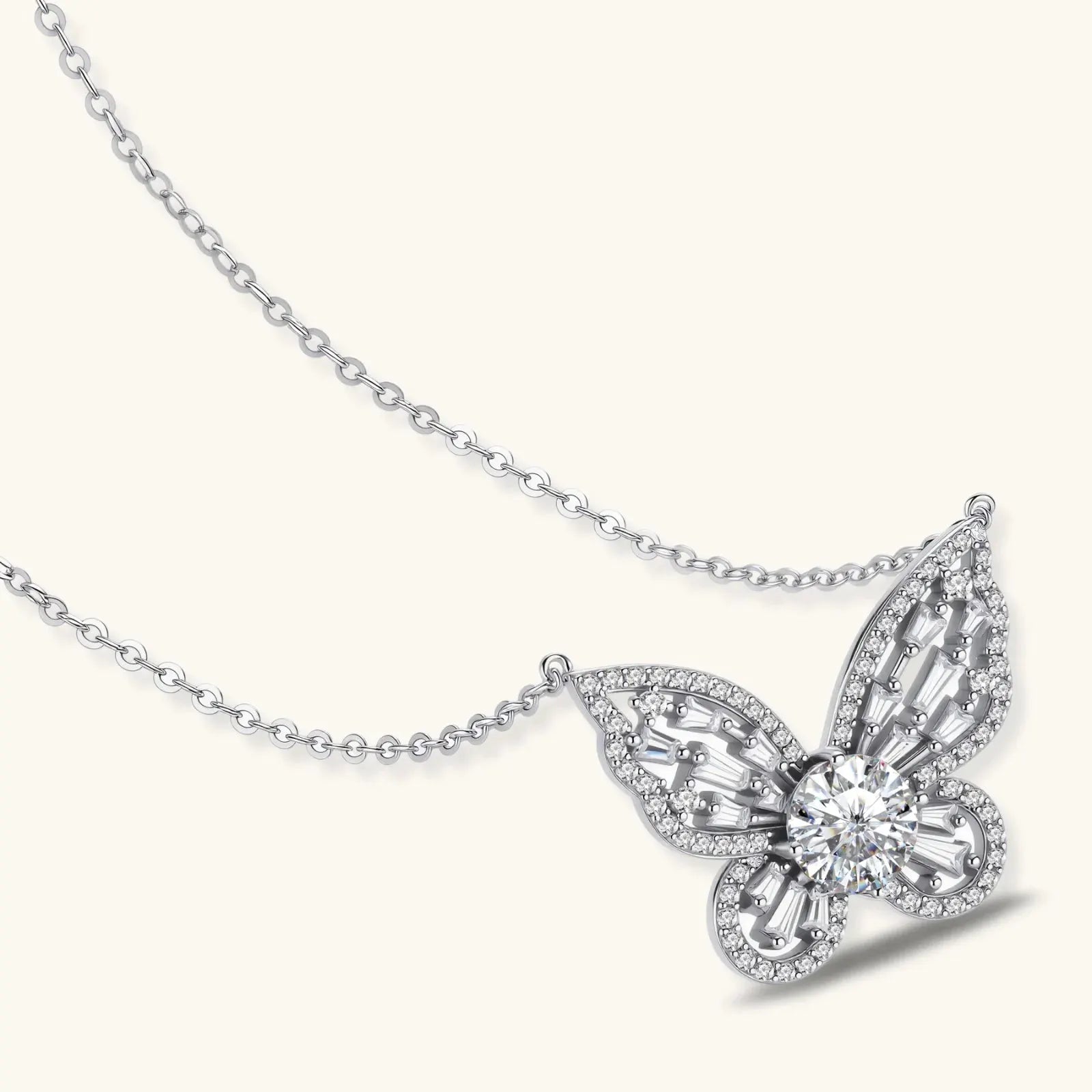 Radiant Butterfly Moissanite Necklace | Equanimity Essence by Equanimity Essence.