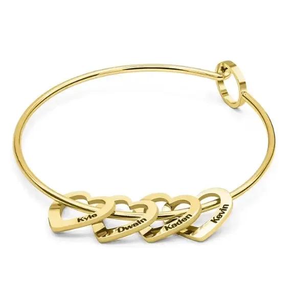 Love Bracelet Peach Heart Name Lettering Titanium Steel Bracelet by Maiden-Art