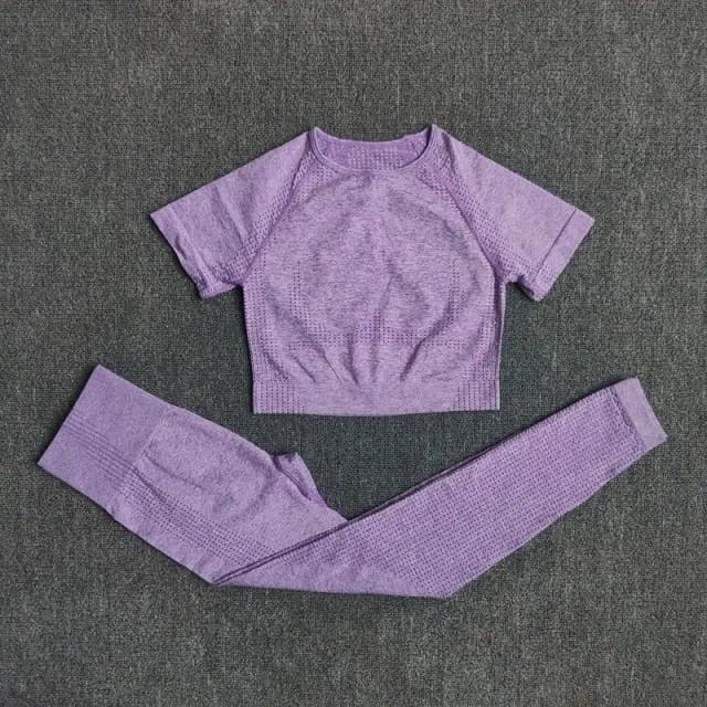 2/3/5PCS Seamless Women Yoga Set Workout Sportswear Gym Clothing Fitness Long Sleeve Crop Top High Waist Leggings Sports Suits by Vimost Shop