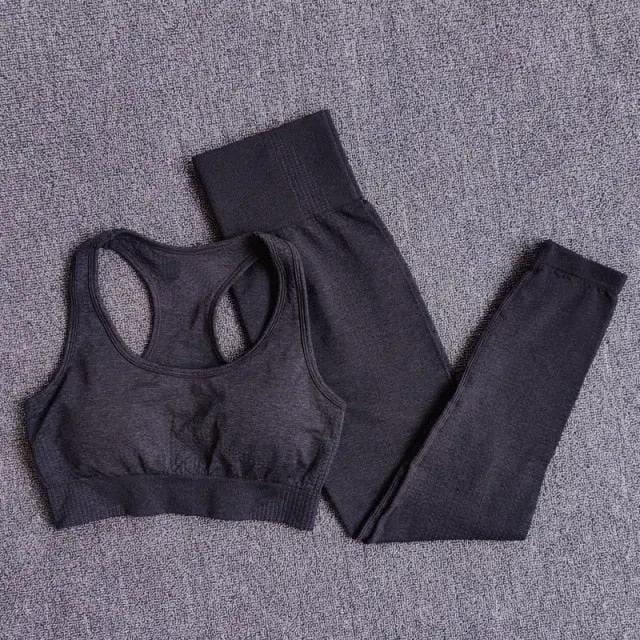 2/3/5PCS Seamless Women Yoga Set Workout Sportswear Gym Clothing Fitness Long Sleeve Crop Top High Waist Leggings Sports Suits by Vimost Shop
