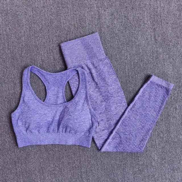2/3/5PCS Seamless Women Yoga Set Workout Sportswear Gym Clothing Fitness Long Sleeve Crop Top High Waist Leggings Sports Suits by Vimost Shop