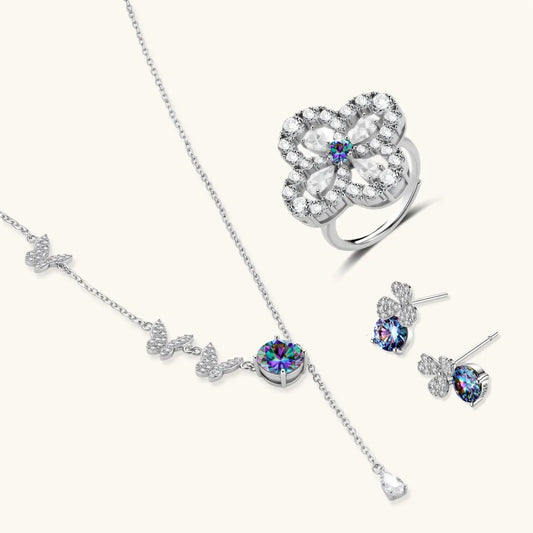 Lucky Clover Moissanite Set by Equanimity Essence.