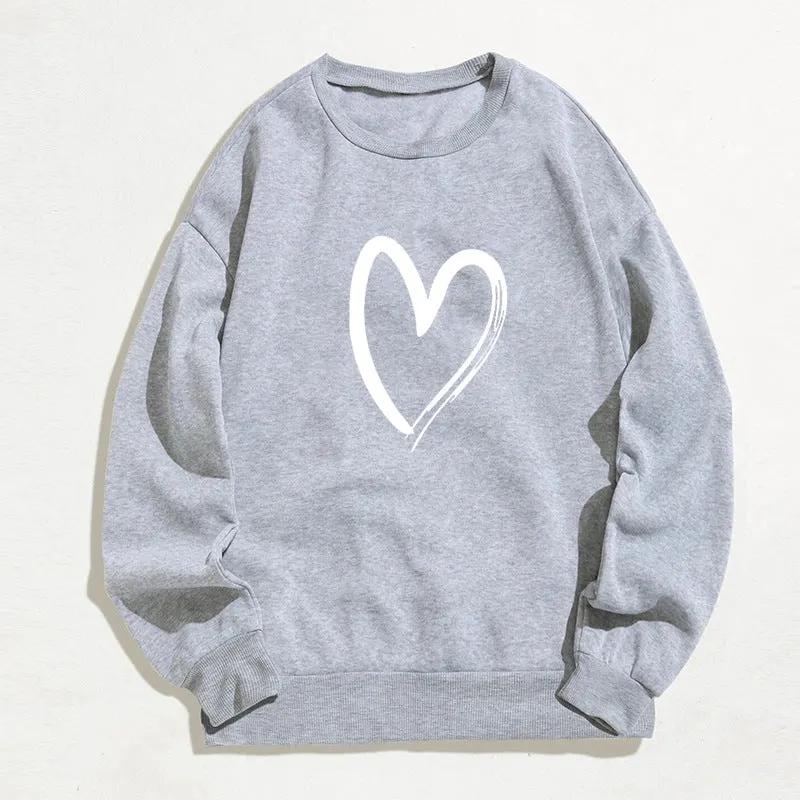 Printed Heart Trendy Sweater For Women by Maiden-Art