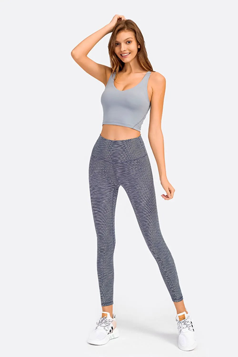 Millennia Deep V-Neck Crop Sports Bra by Millennia