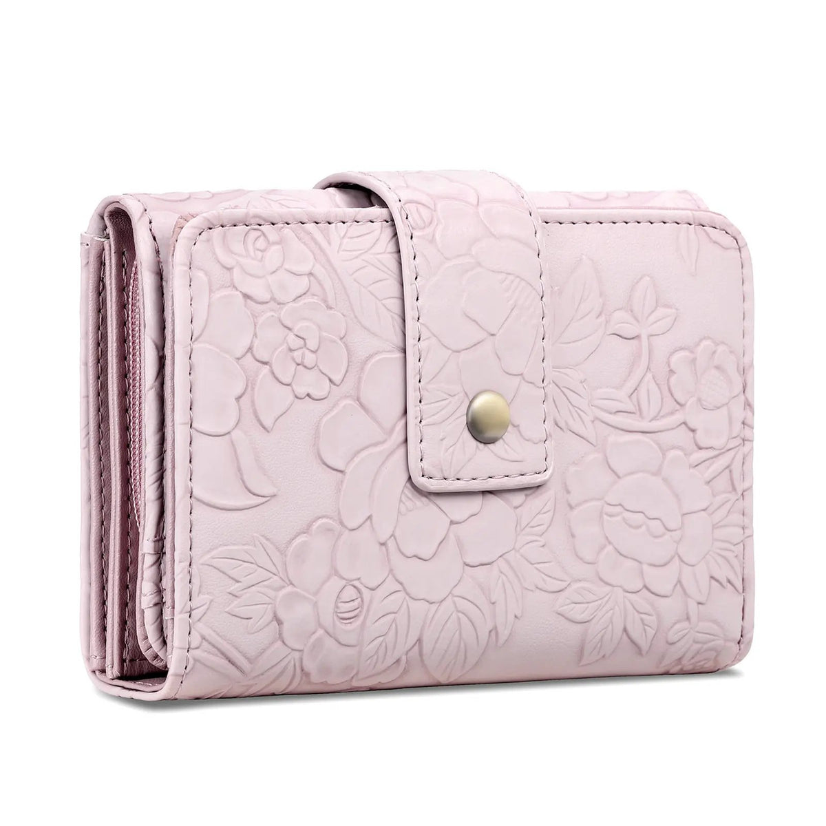 Floral Embossed Leather Wallet by Partner Label