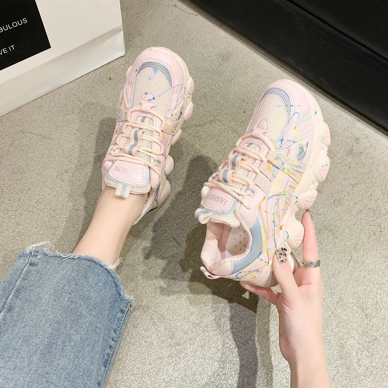 Luminous super fire daddy shoes women trend sneakers by Maiden-Art
