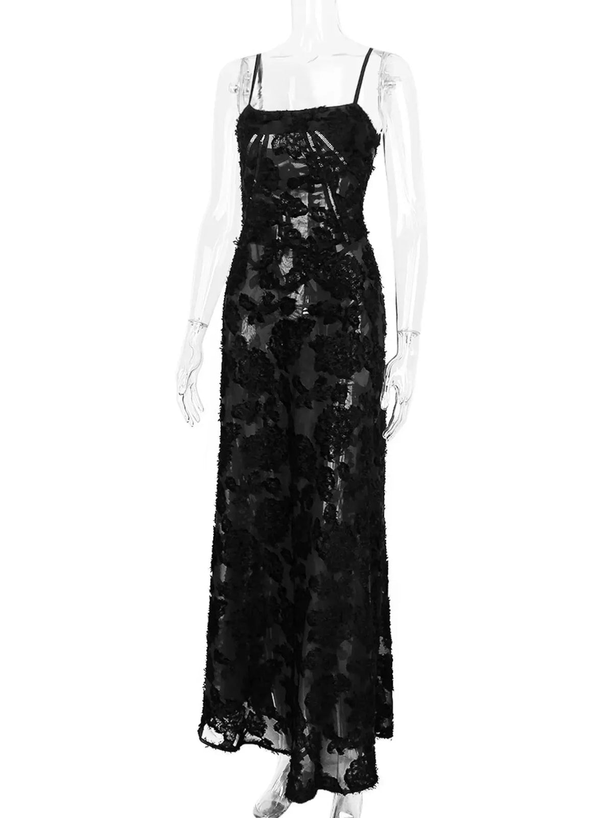 Lace Spaghetti Strap Maxi Dress by Partner Label