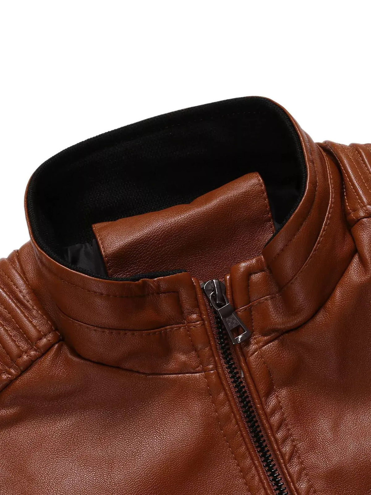 Men's Plus Size Zip Up Motorcycle Jacket by Partner Label